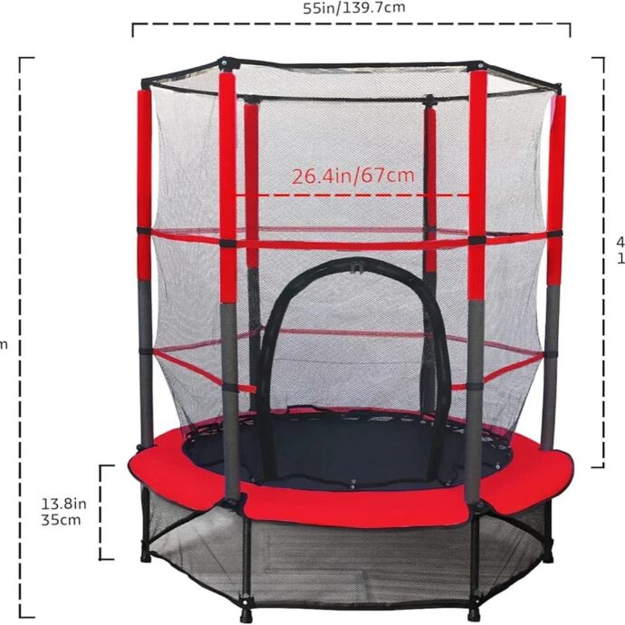 ⁦ترامبولين للأطفال 140 سم مع شبكة أمان / Trampoline Enfant 140cm avec Filet de Sécurité⁩ - الصورة ⁦3⁩