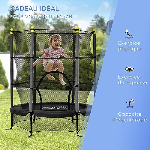 ترامبولين للأطفال 140 سم مع شبكة أمان / Trampoline Enfant 140cm avec Filet de Sécurité