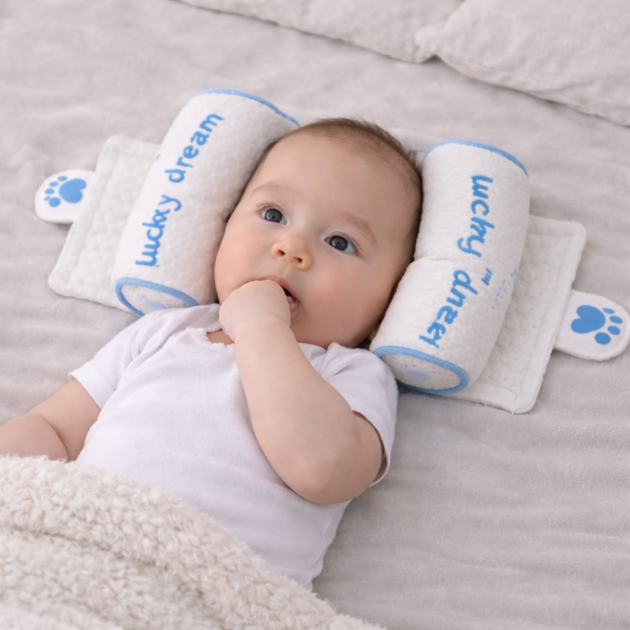 وسادة لتثبيت رأس الرضيع للوقاية من متلازمة تسطّح الرأس / Coussin pour stabiliser la tête du nourrisson, respirant et confortable